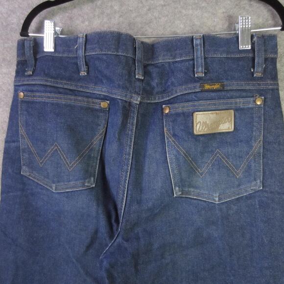 Wrangler Jeans Mens 33x32 Blue Cowboy Cut Slim Fit High Rise 936DEN Raw Hem - Picture 6 of 7